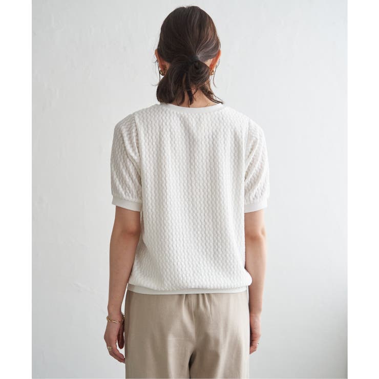 幾何学柄ジャカード半袖プルオーバー 【親子コーデ】  | ikka  | 詳細画像33 