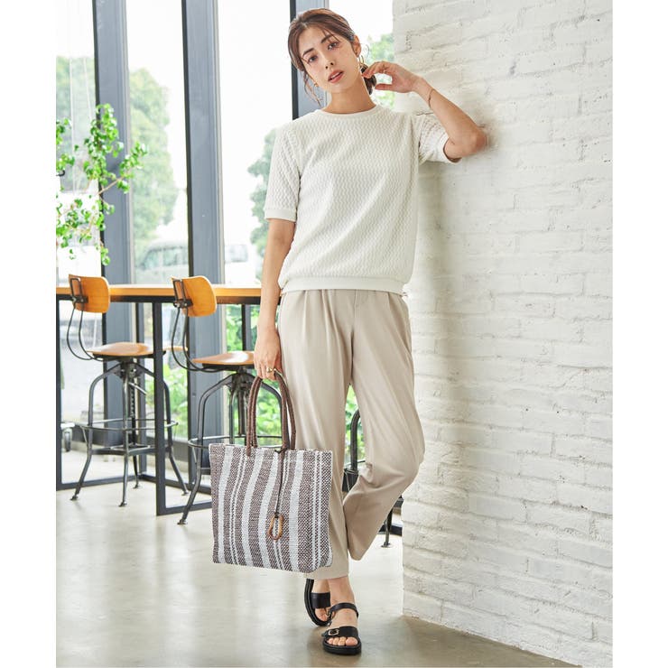 幾何学柄ジャカード半袖プルオーバー 【親子コーデ】  | ikka  | 詳細画像3 