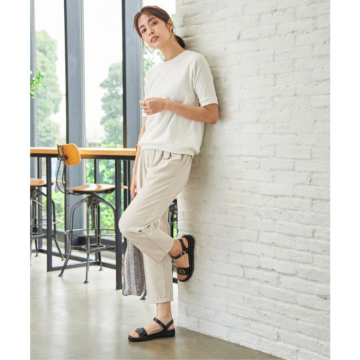 幾何学柄ジャカード半袖プルオーバー 【親子コーデ】  | ikka  | 詳細画像4 