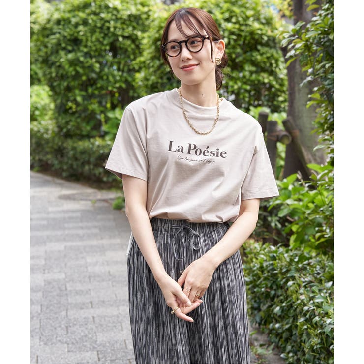 【接触冷感】裾レイヤードプリントTシャツ | ikka  | 詳細画像4 