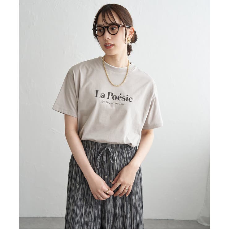 【接触冷感】裾レイヤードプリントTシャツ | ikka  | 詳細画像7 