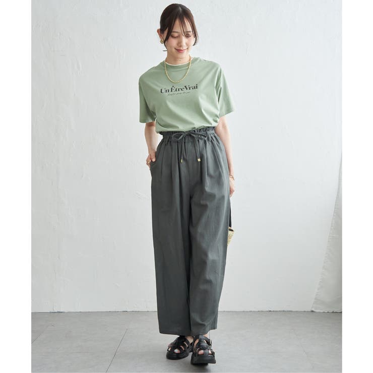 【接触冷感】裾レイヤードプリントTシャツ | ikka  | 詳細画像21 
