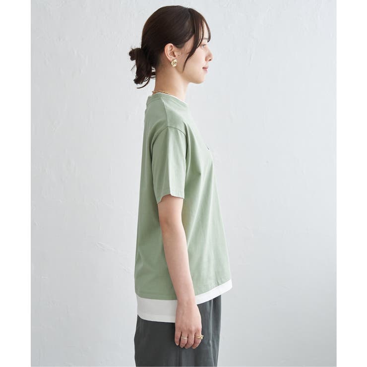 【接触冷感】裾レイヤードプリントTシャツ | ikka  | 詳細画像28 