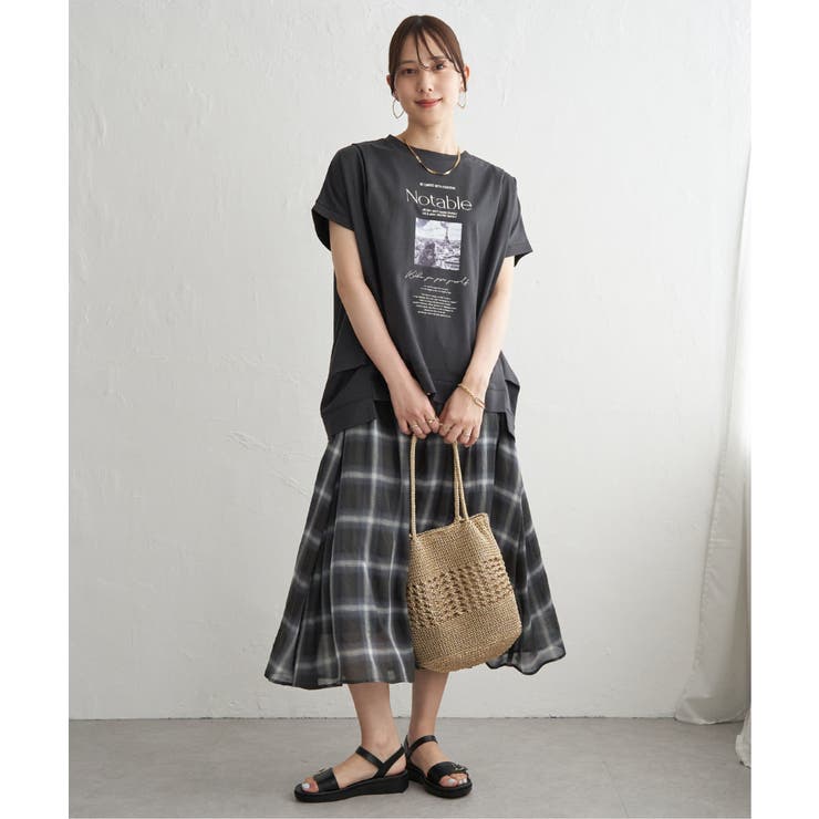 【接触冷感】ロゴフォトチュニックTシャツ | ikka  | 詳細画像9 