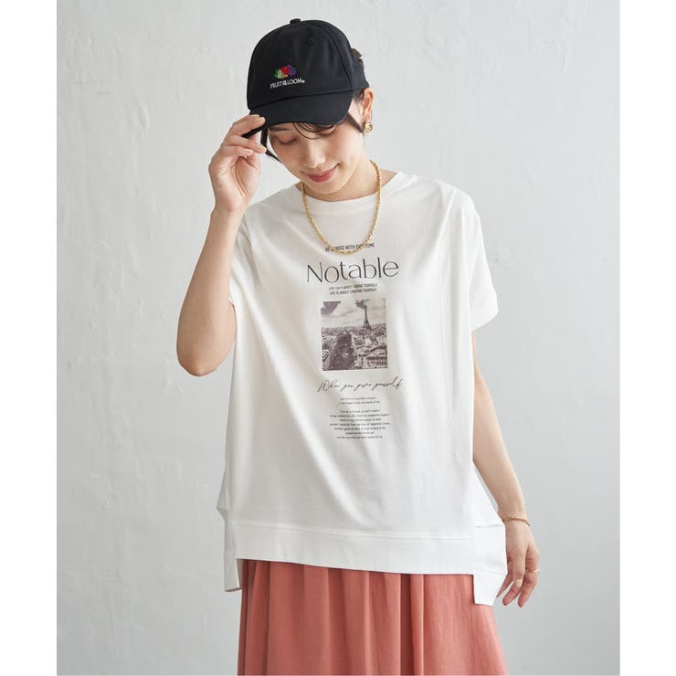 【接触冷感】ロゴフォトチュニックTシャツ | ikka  | 詳細画像3 