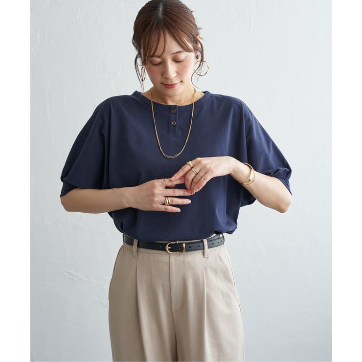 【接触冷感】ヘンリーネック袖タックドルマンプルオーバー | ikka  | 詳細画像24 