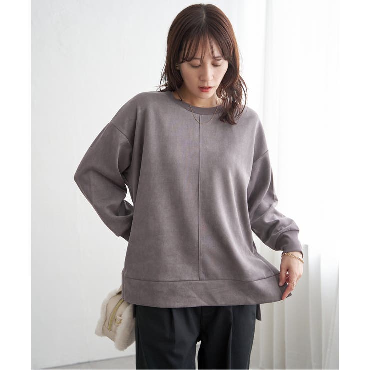 GOKU楽カットソー フェイクスエード裾スリットプルオーバー | ikka  | 詳細画像11 