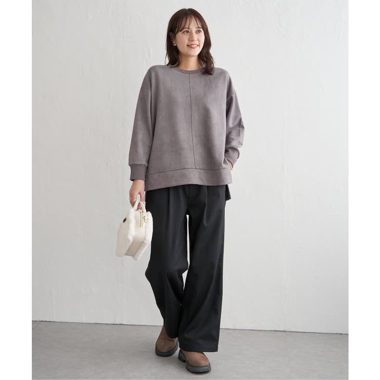 GOKU楽カットソー フェイクスエード裾スリットプルオーバー | ikka  | 詳細画像14 