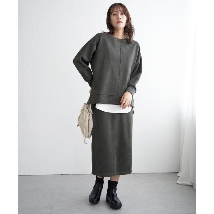 GOKU楽カットソー フェイクスエード裾スリットプルオーバー | ikka  | 詳細画像16 