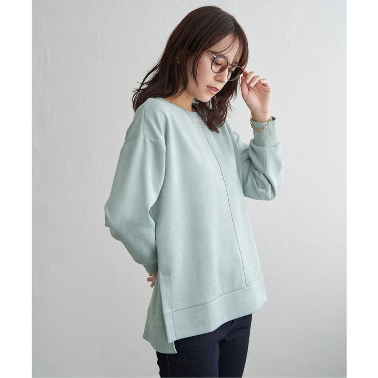 GOKU楽カットソー フェイクスエード裾スリットプルオーバー | ikka  | 詳細画像18 