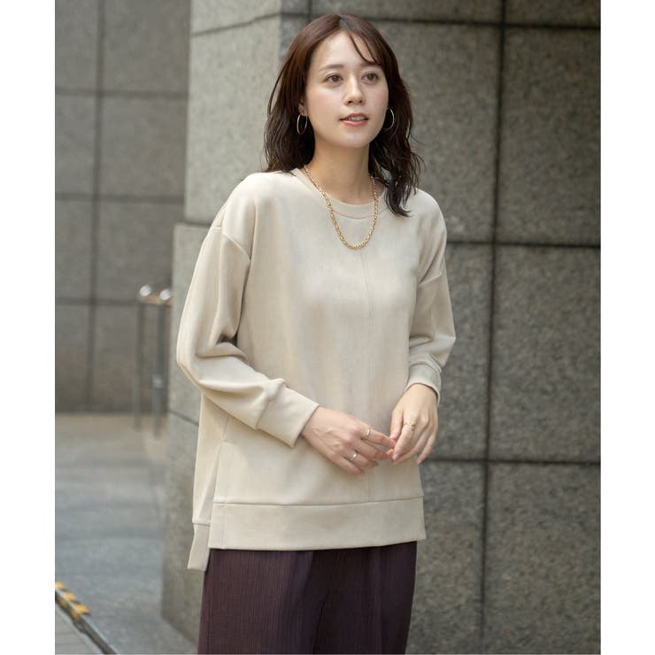 GOKU楽カットソー フェイクスエード裾スリットプルオーバー | ikka  | 詳細画像21 