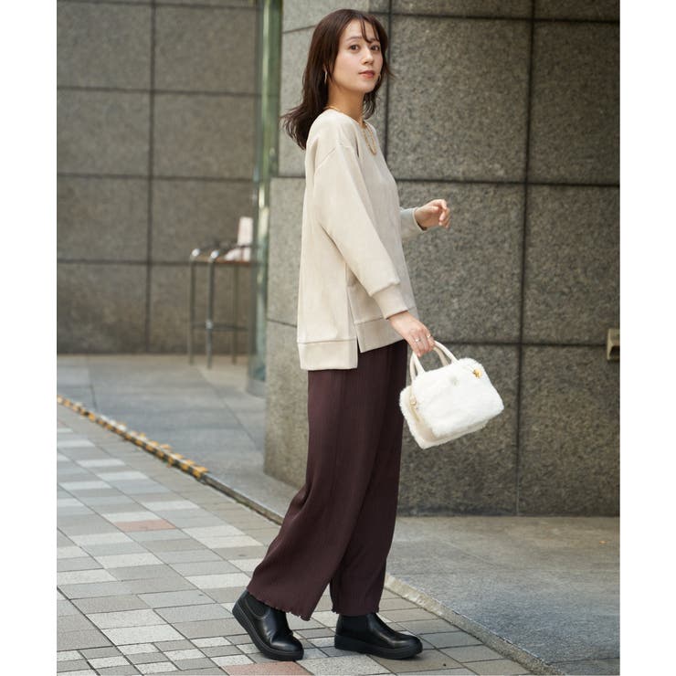 GOKU楽カットソー フェイクスエード裾スリットプルオーバー | ikka  | 詳細画像22 