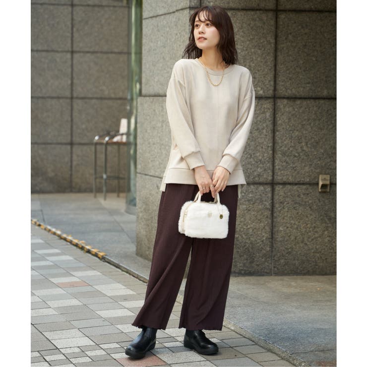 GOKU楽カットソー フェイクスエード裾スリットプルオーバー | ikka  | 詳細画像23 