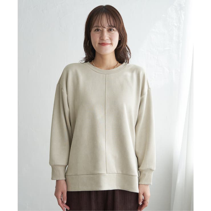 GOKU楽カットソー フェイクスエード裾スリットプルオーバー | ikka  | 詳細画像30 