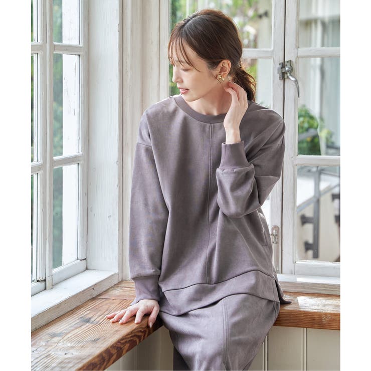 GOKU楽カットソー フェイクスエード裾スリットプルオーバー | ikka  | 詳細画像2 