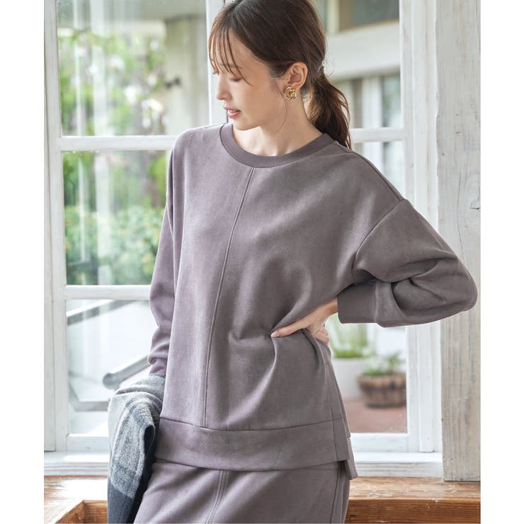 GOKU楽カットソー フェイクスエード裾スリットプルオーバー | ikka  | 詳細画像3 