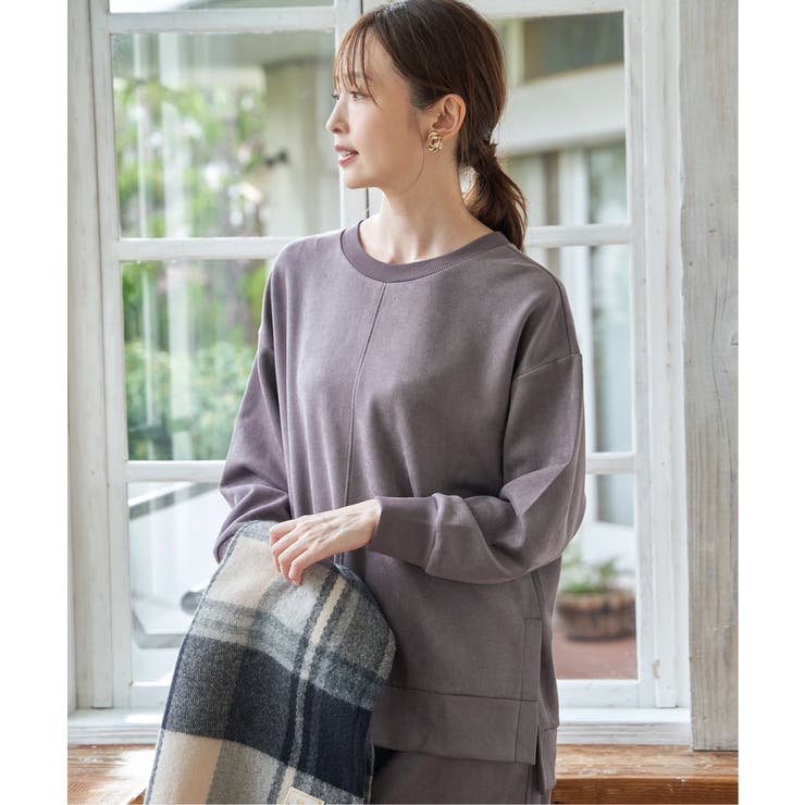 GOKU楽カットソー フェイクスエード裾スリットプルオーバー | ikka  | 詳細画像4 