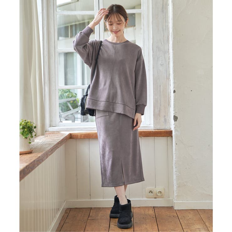 GOKU楽カットソー フェイクスエード裾スリットプルオーバー | ikka  | 詳細画像5 