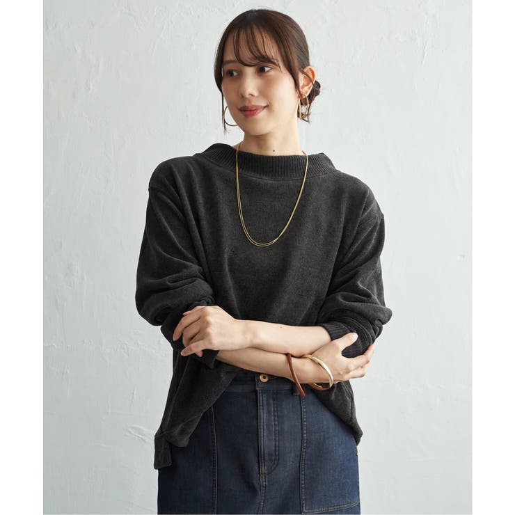 チャコール | モールニットプルオーバー | ikka 