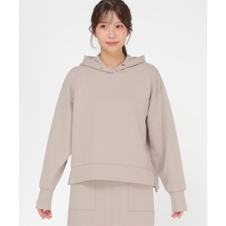 ダンボールニット　セットアップ　長袖パーカー　フード付きL スカートM秋冬　新品 ダンボールニット セットアップ 長袖パーカー フード付きL