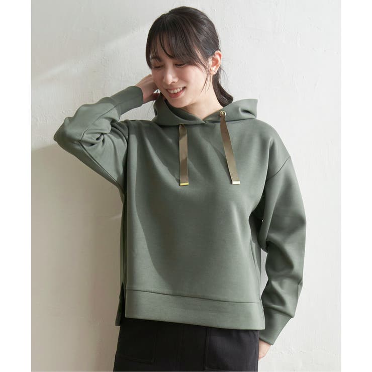 Dkグリーン | GOKU楽ダンボールニットフードパーカー | ikka 