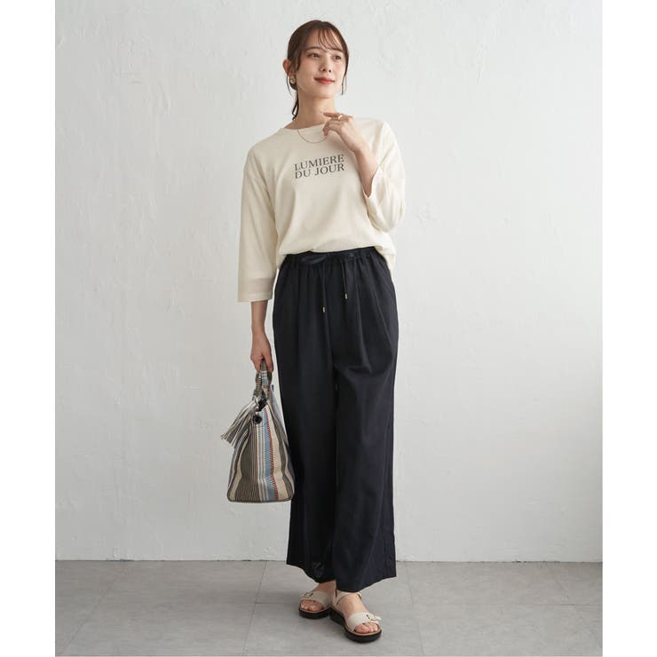 【2点セット】シア?ロゴプリント 7分袖プルオーバーセット | ikka  | 詳細画像9 