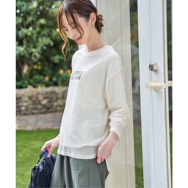 【2点セット】シア?ロゴプリント 7分袖プルオーバーセット | ikka  | 詳細画像3 