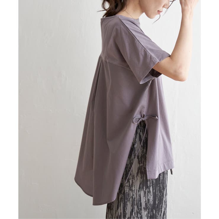 コーヒー | 異素材サイドリボンチュニック | ikka 