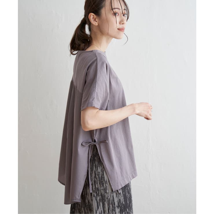 異素材サイドリボンチュニック | ikka  | 詳細画像2 