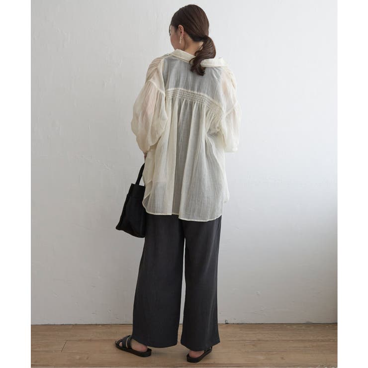 バックシャーリングシアーシャツ | ikka  | 詳細画像14 