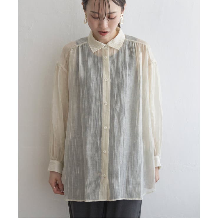 バックシャーリングシアーシャツ | ikka  | 詳細画像20 