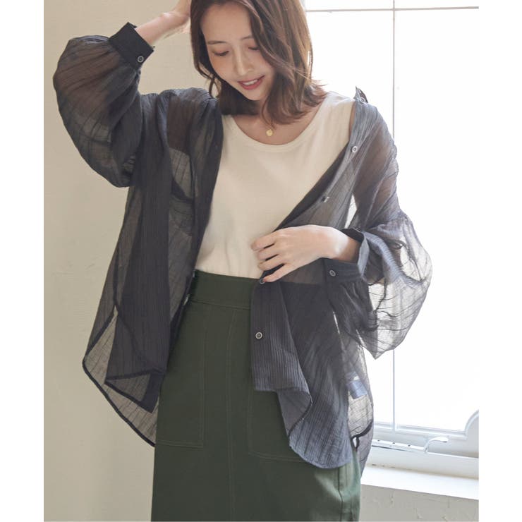 バックシャーリングシアーシャツ | ikka  | 詳細画像2 