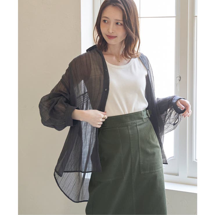 バックシャーリングシアーシャツ | ikka  | 詳細画像3 