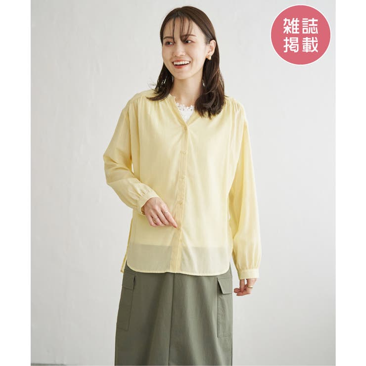 ライトイエロー | 【雑誌InRed5月号掲載】シアーバックリボンブラウス | ikka 