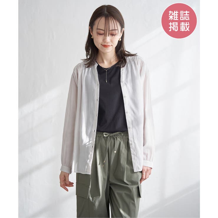 グレージュ | 【雑誌InRed5月号掲載】シアーバックリボンブラウス | ikka 