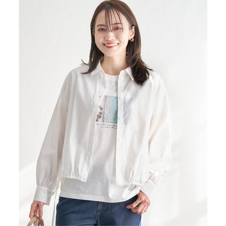 オフホワイト | ドロストロングテールシャツ | ikka 