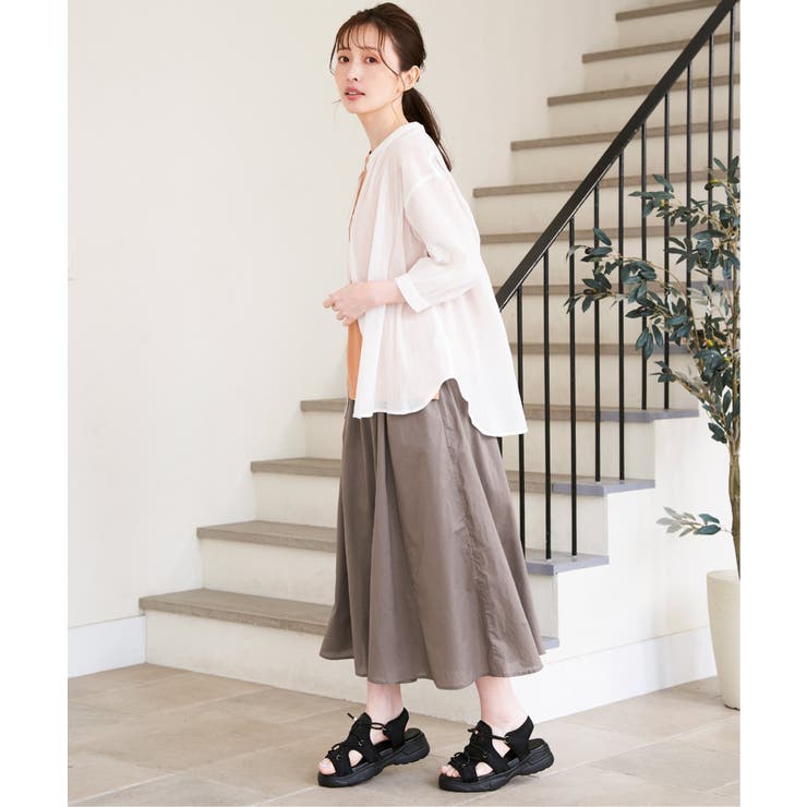 コットン楊柳バンドカラーシャツ | ikka  | 詳細画像6 