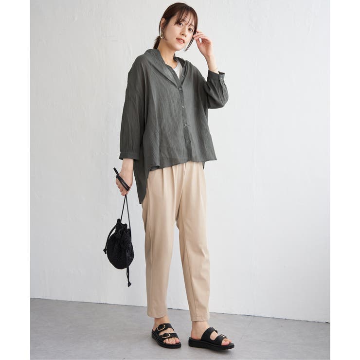 コットン楊柳バンドカラーシャツ | ikka  | 詳細画像13 