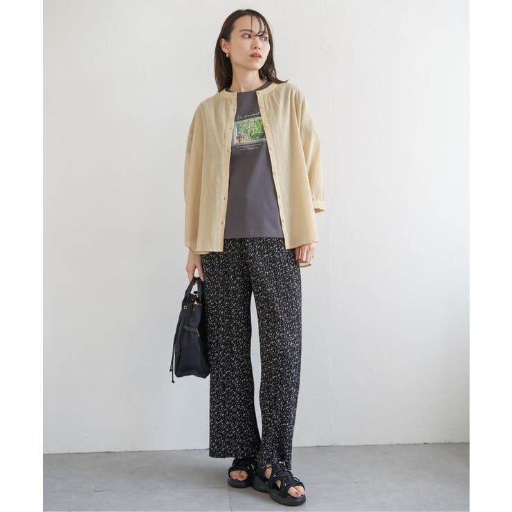 コットン楊柳バンドカラーシャツ | ikka  | 詳細画像22 