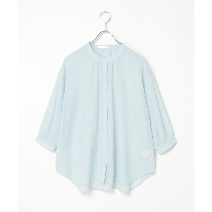 コットン楊柳バンドカラーシャツ | ikka  | 詳細画像26 