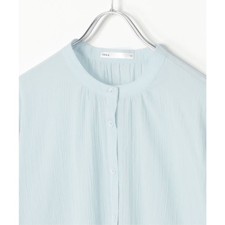 コットン楊柳バンドカラーシャツ | ikka  | 詳細画像31 