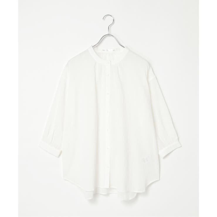 コットン楊柳バンドカラーシャツ | ikka  | 詳細画像38 