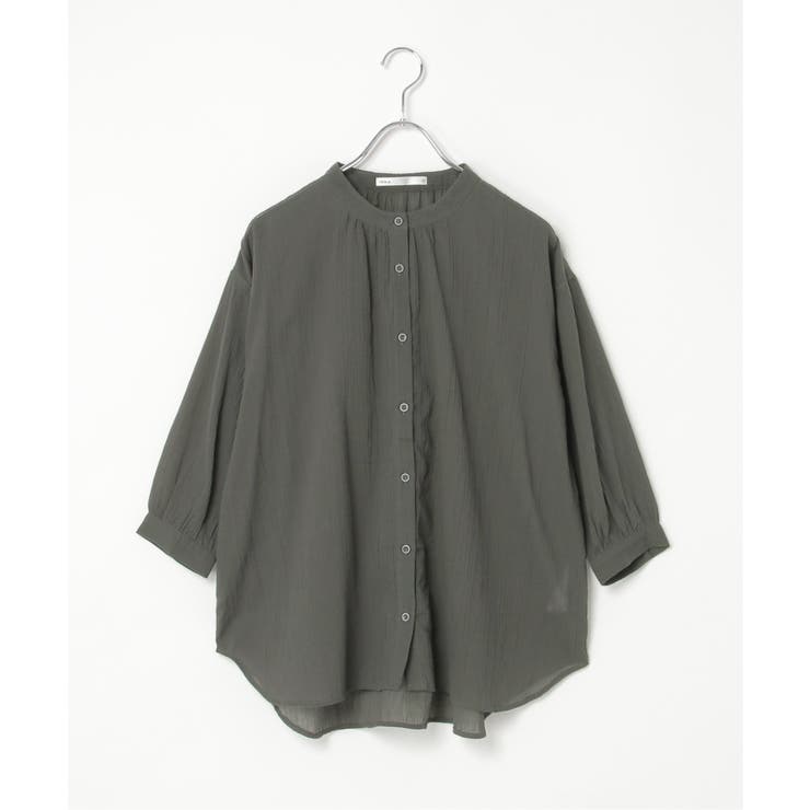 コットン楊柳バンドカラーシャツ | ikka  | 詳細画像39 