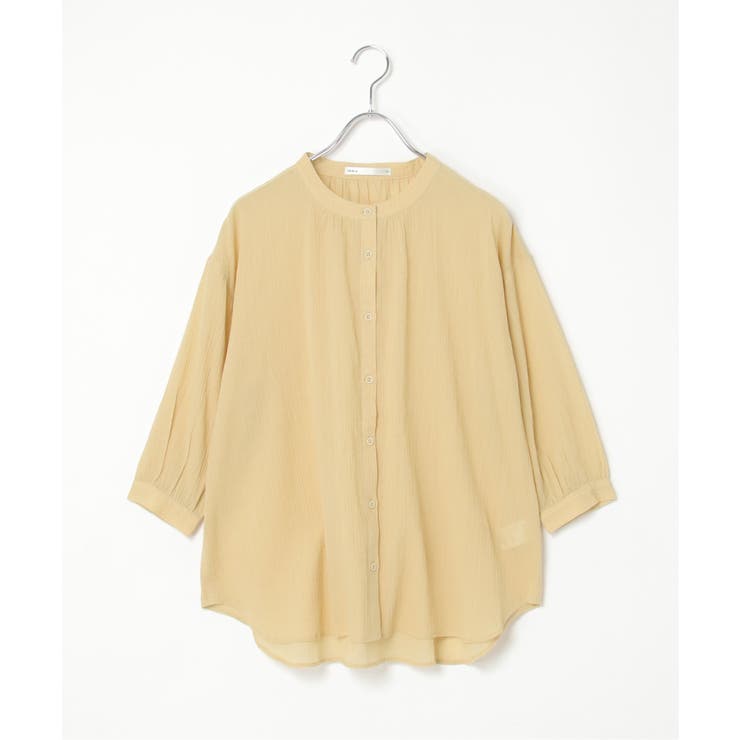 コットン楊柳バンドカラーシャツ | ikka  | 詳細画像40 