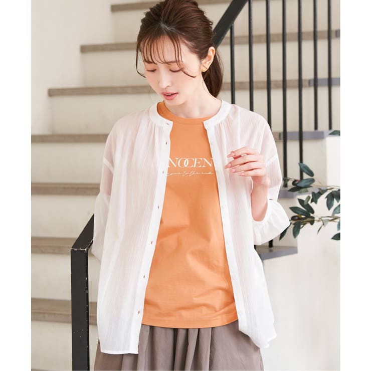 コットン楊柳バンドカラーシャツ | ikka  | 詳細画像3 