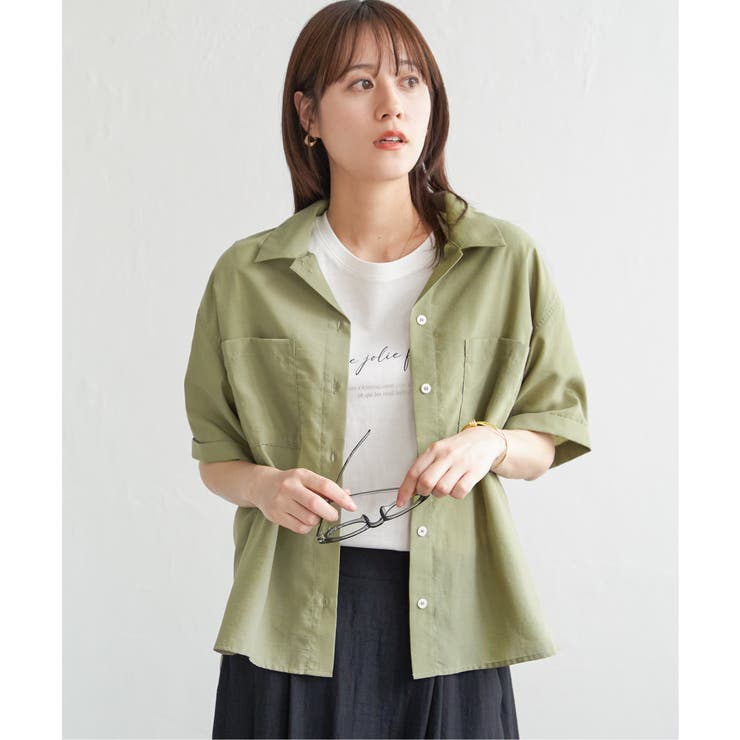 涼やか開襟ポケ付きシャツ | ikka  | 詳細画像7 