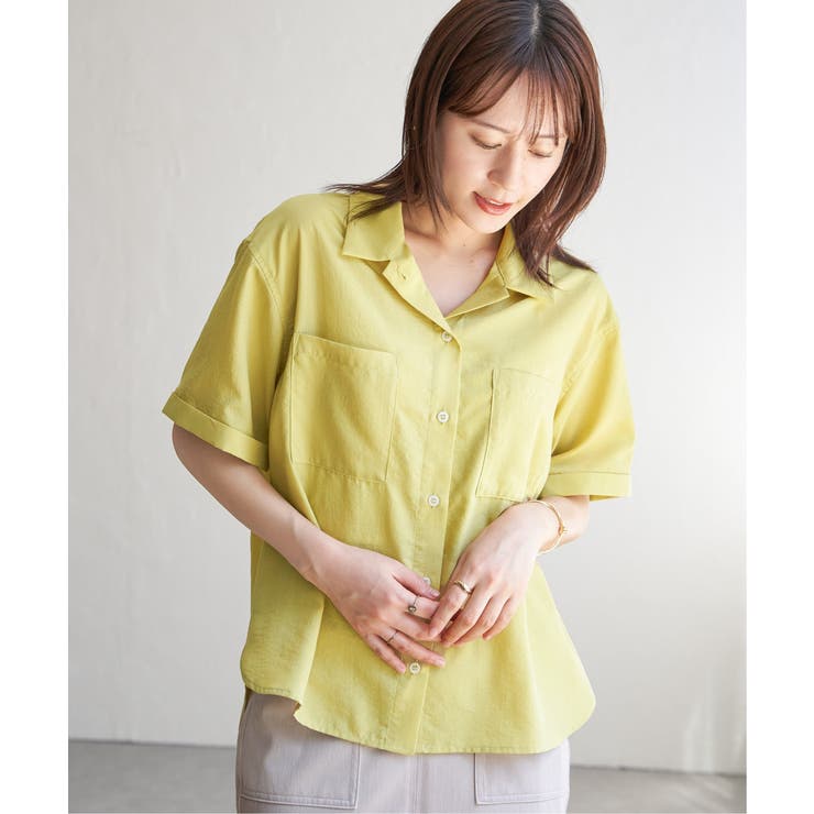 涼やか開襟ポケ付きシャツ | ikka  | 詳細画像12 