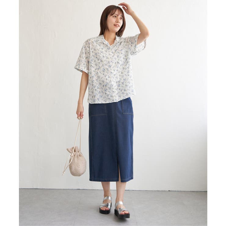 涼やか開襟ポケ付きシャツ | ikka  | 詳細画像18 