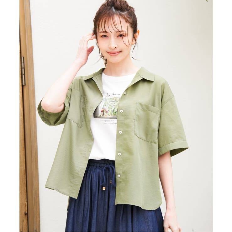 涼やか開襟ポケ付きシャツ | ikka  | 詳細画像2 