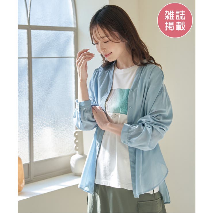 ライトブルー | 【雑誌InRed5月号掲載】シアーバックリボンブラウス | ikka 